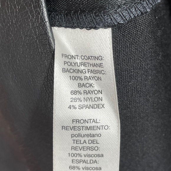 NEW Chicos Skirt Womens XS black faux leather pencil straight preppy moto - Picture 7 of 12